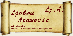Ljuban Acamović vizit kartica